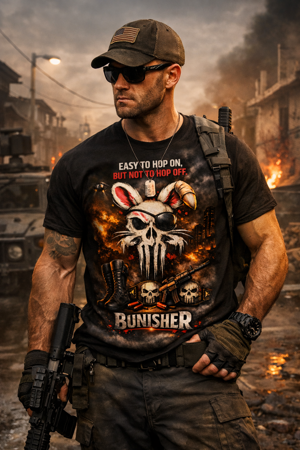BUNISHER - Combat Line Heavyweight Tee — Move Silent. Hit Loud.