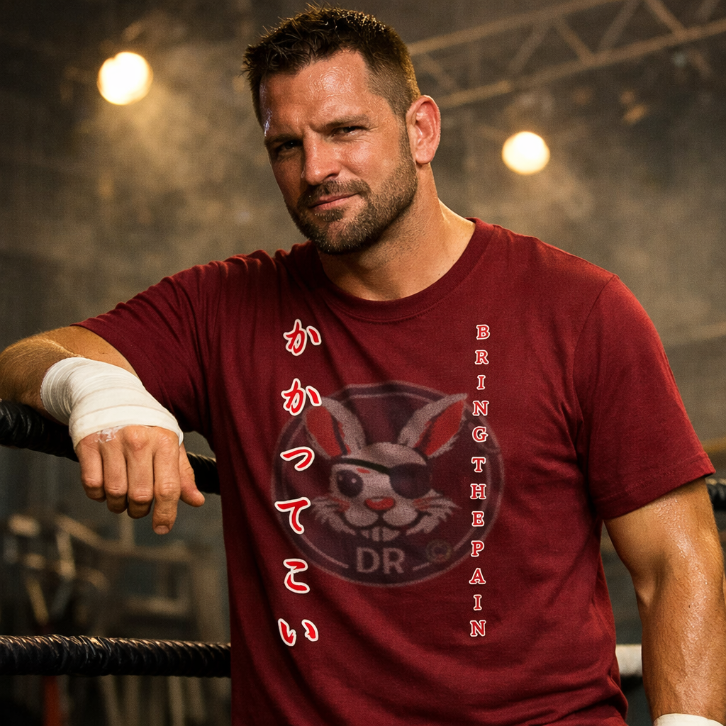 Kakatte Koi “Bring the Pain” – DaddyRabbit Strong‑Style Wrestling Tee