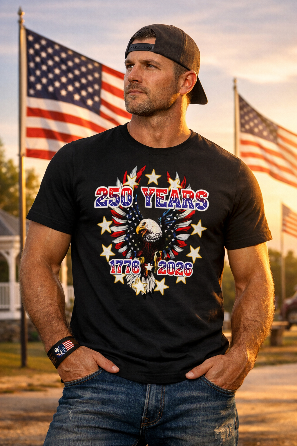 250 Years Eagle T‑Shirt – 1776–2026 Semiquincentennial Patriotic Tee