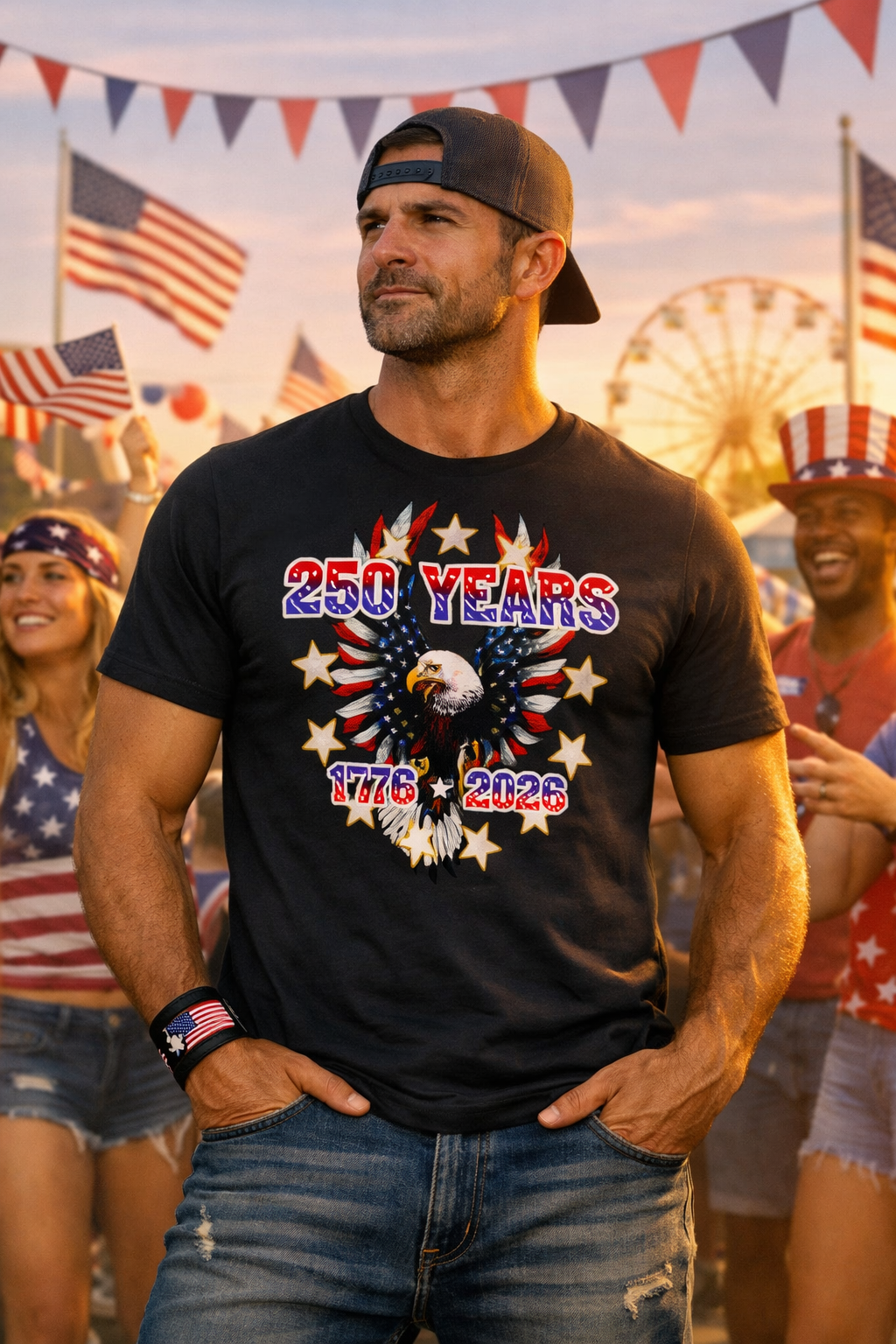 250 Years Eagle T‑Shirt – 1776–2026 Semiquincentennial Patriotic Tee