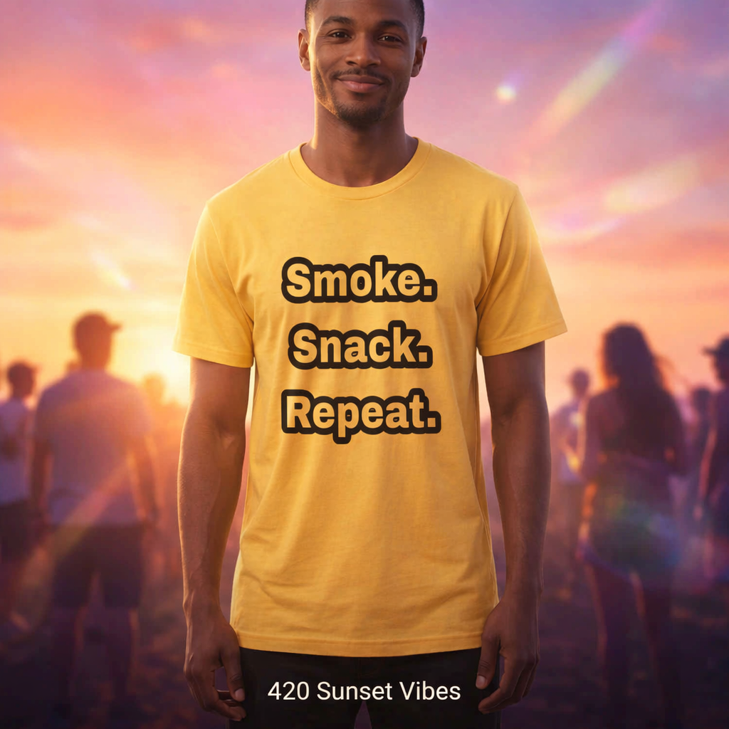 SMOKE SNACK REPEAT Shirt | Funny Stoner Tee | DaddyRabbit Streetwear