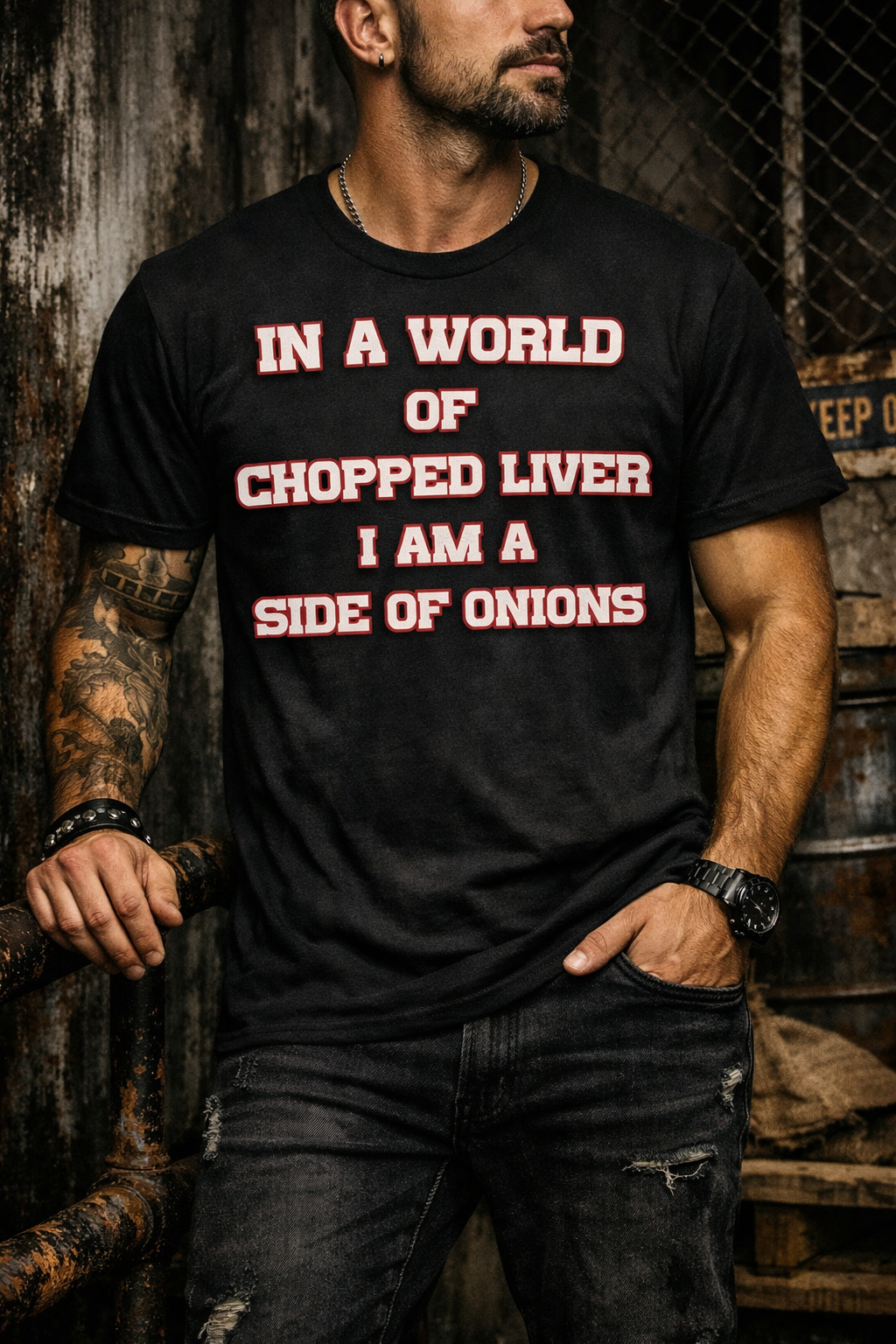 IN A WORLD OF CHOPPED LIVER Shirt | Funny Absurd Tee | DaddyRabbit Streetwear