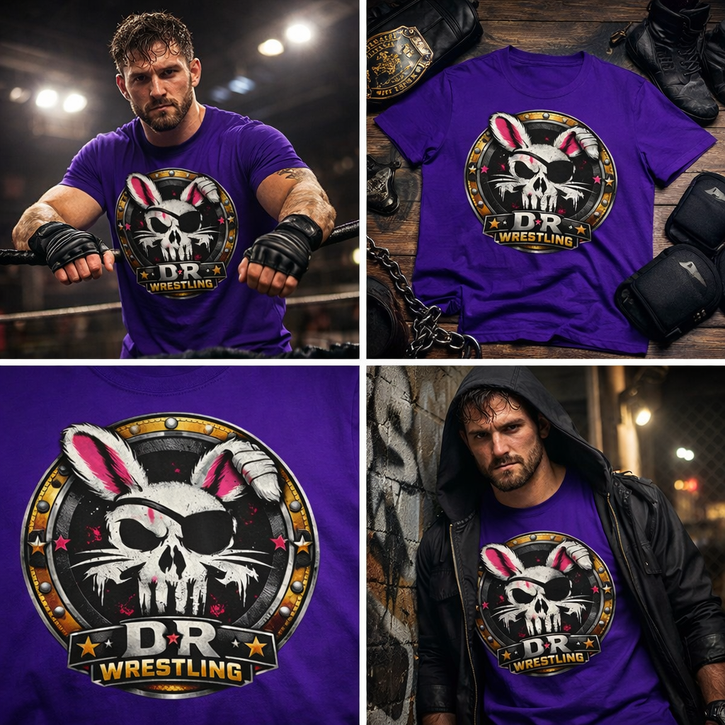 D.R WRESTLING Combat Tee — DaddyRabbit® Strong‑Style Line