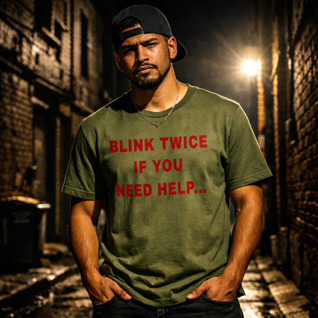 Blink Twice Tee – Funny Sarcastic Graphic T‑Shirt for Work, Meetings & Awkward Situations | Rabbit Roost