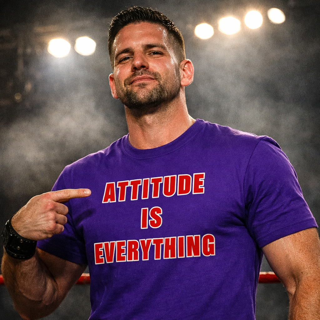 D.R. Wrestling “Attitude Is Everything” Tee — Combat Line Throwback Era Shirt