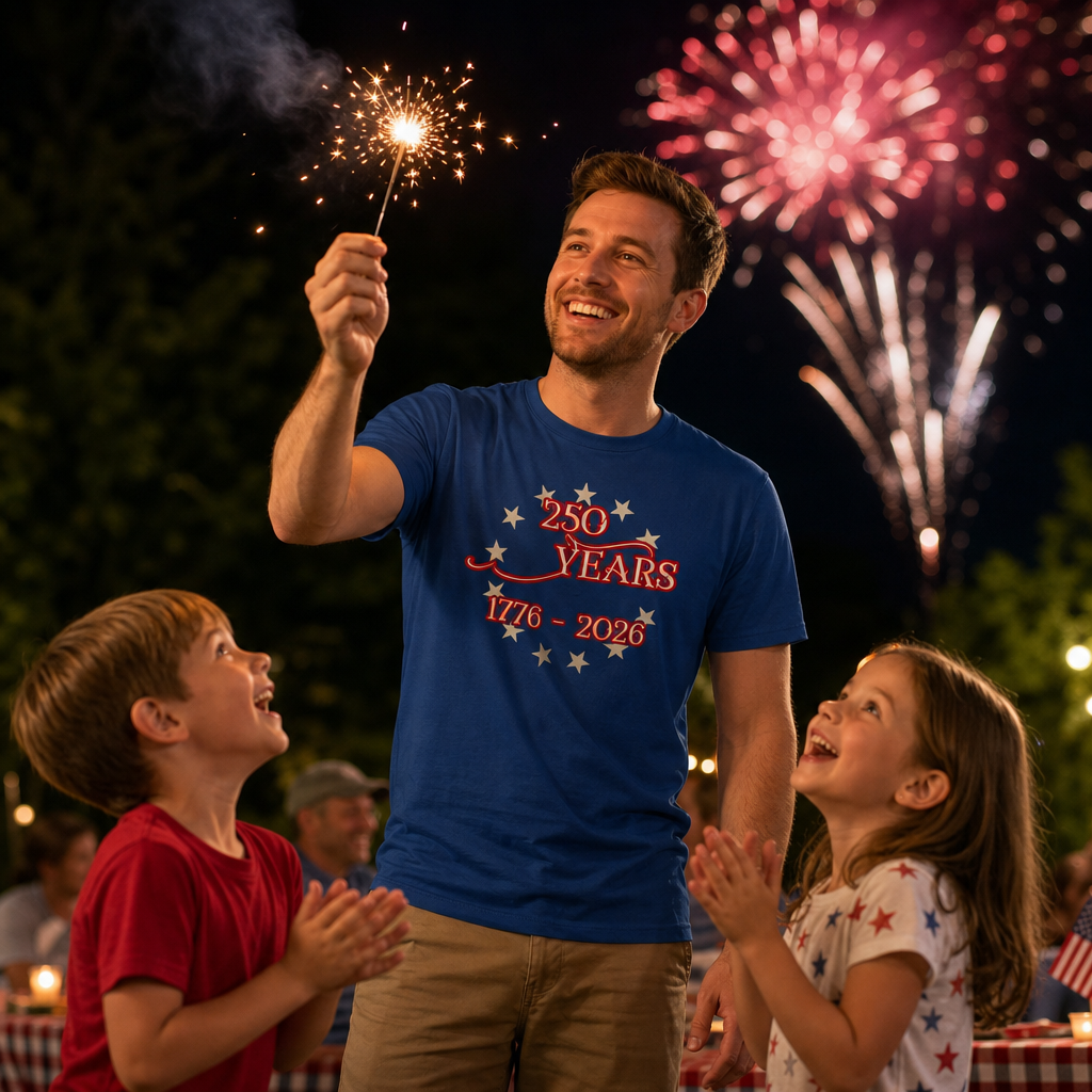 250 YEARS — 1776‑2026 Semiquincentennial Tee | The DaddyRabbit Patriotic Edition